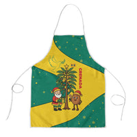 Grenada Christmas Apron with Santa Nutmeg Tree Peace Dove and Festive Gift Design - Wonder Print Shop