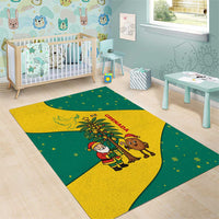 Grenada Christmas Area Rug with Santa Nutmeg Tree Peace Dove and Festive Gift Design - Wonder Print Shop
