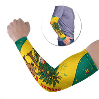 Grenada Christmas Arm Sleeves with Santa Nutmeg Tree Peace Dove and Festive Gift Design - Wonder Print Shop
