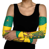 Grenada Christmas Arm Sleeves with Santa Nutmeg Tree Peace Dove and Festive Gift Design - Wonder Print Shop
