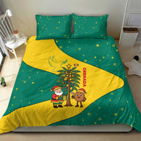 Grenada Christmas Bedding Set with Santa Nutmeg Tree Peace Dove and Festive Gift Design - Wonder Print Shop