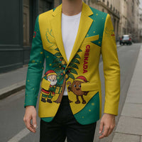 Grenada Christmas Blazer with Santa Nutmeg Tree Peace Dove and Festive Gift Design - Wonder Print Shop