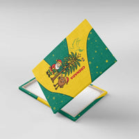 Grenada Christmas Canvas Wall Art with Santa Nutmeg Tree Peace Dove and Festive Gift Design - Wonder Print Shop