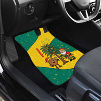 Grenada Christmas Car Mats with Santa Nutmeg Tree Peace Dove and Festive Gift Design - Wonder Print Shop