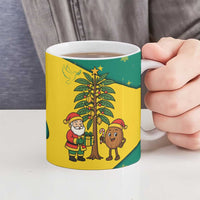 Grenada Christmas Ceramic Mug with Santa Nutmeg Tree Peace Dove and Festive Gift Design - Wonder Print Shop