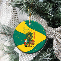 Grenada Christmas Ceramic Ornament with Santa Nutmeg Tree Peace Dove and Festive Gift Design - Wonder Print Shop