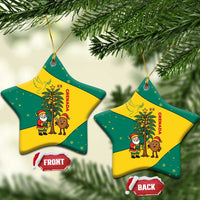 Grenada Christmas Ceramic Ornament with Santa Nutmeg Tree Peace Dove and Festive Gift Design - Wonder Print Shop