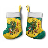 Grenada Christmas Stocking with Santa Nutmeg Tree Peace Dove and Festive Gift Design - Wonder Print Shop
