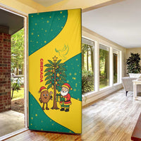 Grenada Christmas Door Cover with Santa Nutmeg Tree Peace Dove and Festive Gift Design - Wonder Print Shop