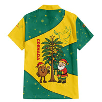 Grenada Christmas Family Matching Mermaid Dress and Hawaiian Shirt with Santa Nutmeg Tree Peace Dove and Festive Gift Design - Wonder Print Shop