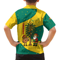 Grenada Christmas Family Matching Summer Maxi Dress and Hawaiian Shirt with Santa Nutmeg Tree Peace Dove and Festive Gift Design - Wonder Print Shop