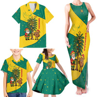 Grenada Christmas Family Matching Tank Maxi Dress and Hawaiian Shirt with Santa Nutmeg Tree Peace Dove and Festive Gift Design - Wonder Print Shop