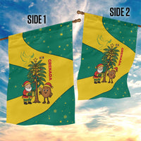 Grenada Christmas Garden Flag with Santa Nutmeg Tree Peace Dove and Festive Gift Design - Wonder Print Shop