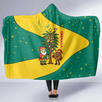 Grenada Christmas Hooded Blanket with Santa Nutmeg Tree Peace Dove and Festive Gift Design - Wonder Print Shop