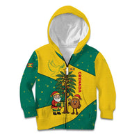 Grenada Christmas Kid Hoodie with Santa Nutmeg Tree Peace Dove and Festive Gift Design - Wonder Print Shop