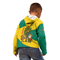 Grenada Christmas Kid Hoodie with Santa Nutmeg Tree Peace Dove and Festive Gift Design - Wonder Print Shop