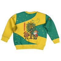 Grenada Christmas Kid Ugly Christmas Sweater with Santa Nutmeg Tree Peace Dove and Festive Gift Design - Wonder Print Shop