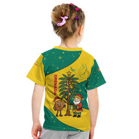 Grenada Christmas Kid T Shirt with Santa Nutmeg Tree Peace Dove and Festive Gift Design - Wonder Print Shop