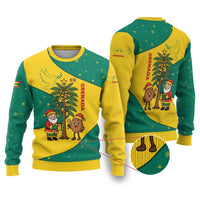 Grenada Christmas Ugly Christmas Sweater with Santa Nutmeg Tree Peace Dove and Festive Gift Design - Wonder Print Shop