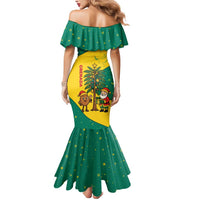 Grenada Christmas Mermaid Dress with Santa Nutmeg Tree Peace Dove and Festive Gift Design - Wonder Print Shop