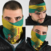 Grenada Christmas Neck Gaiter with Santa Nutmeg Tree Peace Dove and Festive Gift Design - Wonder Print Shop