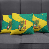 Grenada Christmas Pillow Cover with Santa Nutmeg Tree Peace Dove and Festive Gift Design - Wonder Print Shop
