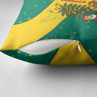 Grenada Christmas Pillow Cover with Santa Nutmeg Tree Peace Dove and Festive Gift Design - Wonder Print Shop