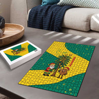 Grenada Christmas Puzzle with Santa Nutmeg Tree Peace Dove and Festive Gift Design - Wonder Print Shop