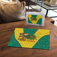 Grenada Christmas Puzzle with Santa Nutmeg Tree Peace Dove and Festive Gift Design - Wonder Print Shop