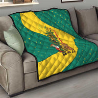 Grenada Christmas Quilt with Santa Nutmeg Tree Peace Dove and Festive Gift Design - Wonder Print Shop