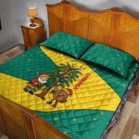Grenada Christmas Quilt Bed Set with Santa Nutmeg Tree Peace Dove and Festive Gift Design - Wonder Print Shop