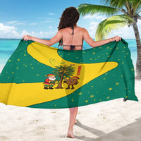 Grenada Christmas Sarong with Santa Nutmeg Tree Peace Dove and Festive Gift Design - Wonder Print Shop