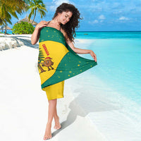 Grenada Christmas Sarong with Santa Nutmeg Tree Peace Dove and Festive Gift Design - Wonder Print Shop