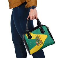 Grenada Christmas Shoulder Handbag with Santa Nutmeg Tree Peace Dove and Festive Gift Design - Wonder Print Shop