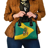 Grenada Christmas Shoulder Handbag with Santa Nutmeg Tree Peace Dove and Festive Gift Design - Wonder Print Shop