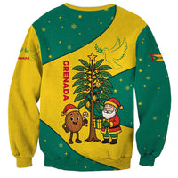 Grenada Christmas Sweatshirt with Santa Nutmeg Tree Peace Dove and Festive Gift Design - Wonder Print Shop