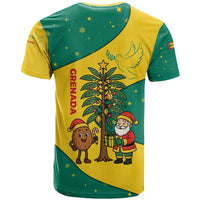 Grenada Christmas T Shirt with Santa Nutmeg Tree Peace Dove and Festive Gift Design - Wonder Print Shop
