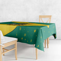 Grenada Christmas Tablecloth with Santa Nutmeg Tree Peace Dove and Festive Gift Design - Wonder Print Shop