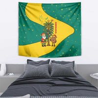 Grenada Christmas Tapestry with Santa Nutmeg Tree Peace Dove and Festive Gift Design - Wonder Print Shop