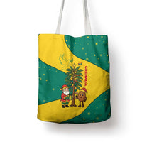 Grenada Christmas Tote Bag with Santa Nutmeg Tree Peace Dove and Festive Gift Design - Wonder Print Shop