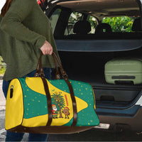 Grenada Christmas Travel Bag with Santa Nutmeg Tree Peace Dove and Festive Gift Design - Wonder Print Shop