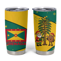 Grenada Christmas Tumbler Cup with Santa Nutmeg Tree Peace Dove and Festive Gift Design - Wonder Print Shop