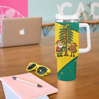 Grenada Christmas Tumbler With Handle with Santa Nutmeg Tree Peace Dove and Festive Gift Design - Wonder Print Shop