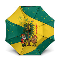 Grenada Christmas Umbrella with Santa Nutmeg Tree Peace Dove and Festive Gift Design - Wonder Print Shop