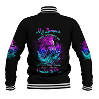 My Demons Tried To Drown Me Mermaid Baseball Jacket - Wonder Print Shop