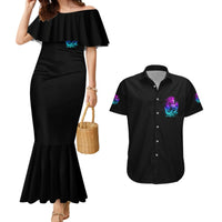 My Demons Tried To Drown Me Mermaid Couples Matching Mermaid Dress and Hawaiian Shirt - Wonder Print Shop