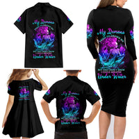 My Demons Tried To Drown Me Mermaid Family Matching Long Sleeve Bodycon Dress and Hawaiian Shirt - Wonder Print Shop