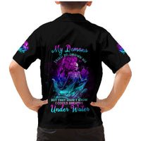 My Demons Tried To Drown Me Mermaid Family Matching Mermaid Dress and Hawaiian Shirt - Wonder Print Shop