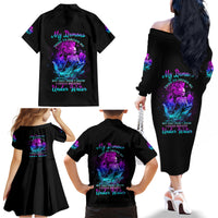 My Demons Tried To Drown Me Mermaid Family Matching Off Shoulder Long Sleeve Dress and Hawaiian Shirt - Wonder Print Shop