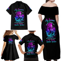 My Demons Tried To Drown Me Mermaid Family Matching Off Shoulder Maxi Dress and Hawaiian Shirt - Wonder Print Shop